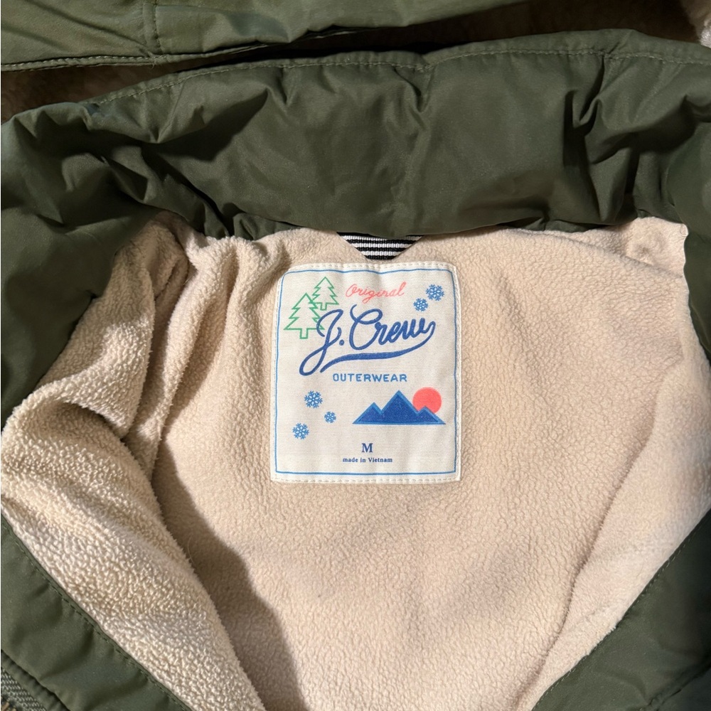 J. Crew Olive Green and Cream Jacket